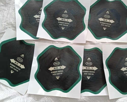 Heavy Duty 128*128mm Bias Ply Tyre Repair Patch, 5 Inch Cross Ply Rubber Tire Patch with Multi-Layer